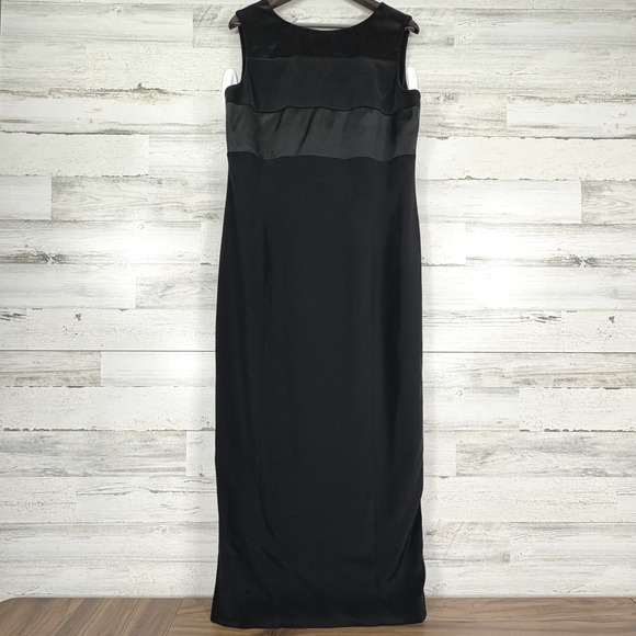 JONES NEW YORK EVENING Dresses & Skirts - JONES NEW YORK EVENING Black Sleeveless Maxi Dress Sz 14 Satin Trim Gown Formal